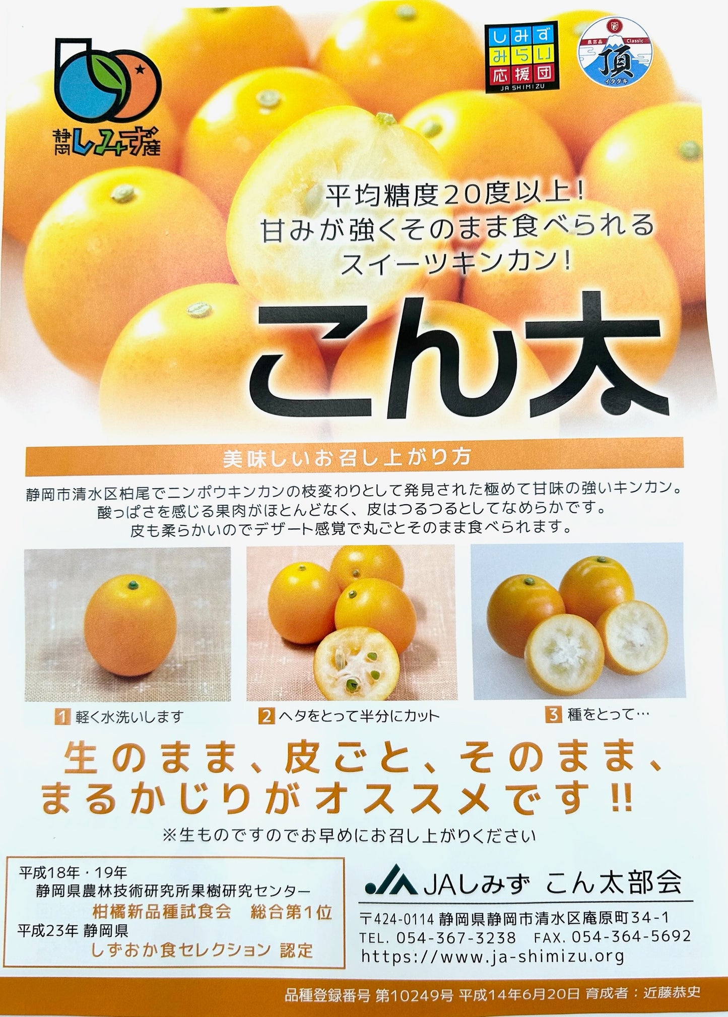 静岡県産清水の「こん太」２Lｻｲｽﾞ１㎏【送料無料】